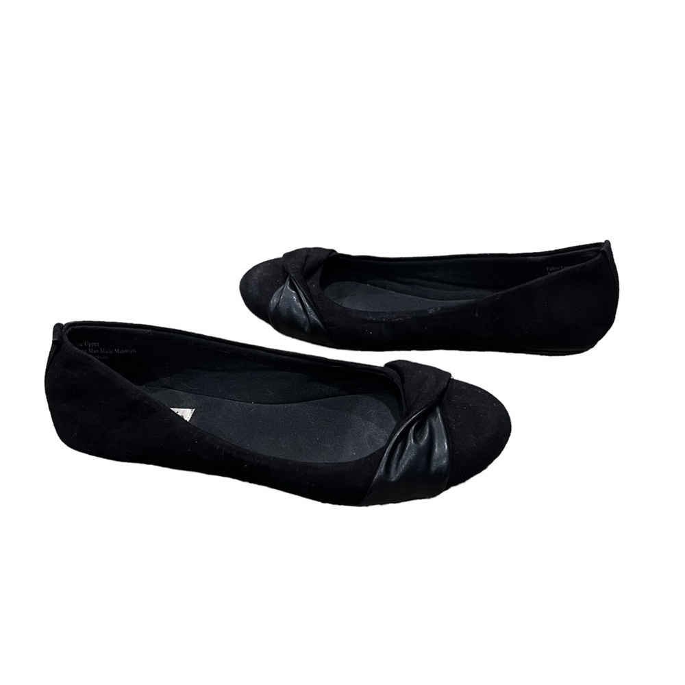 Kelly & Katie Black Two Toned Bow Ballet Flats Size 8 Women’s